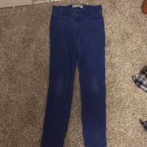 Long tight blue pants